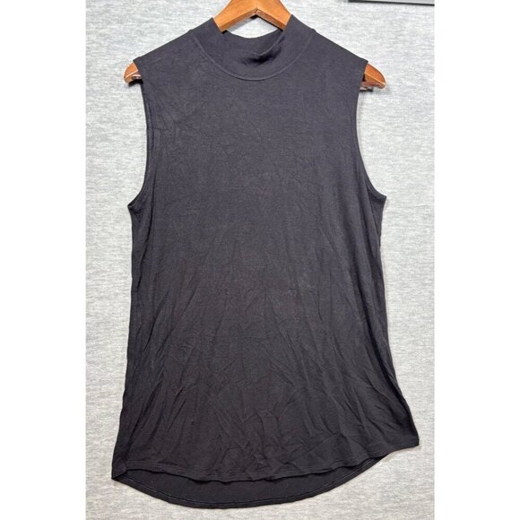 Athleta Womens Sleeveless Black Mock Neck Top S Tunic Athletic Workout - Picture 1 of 4